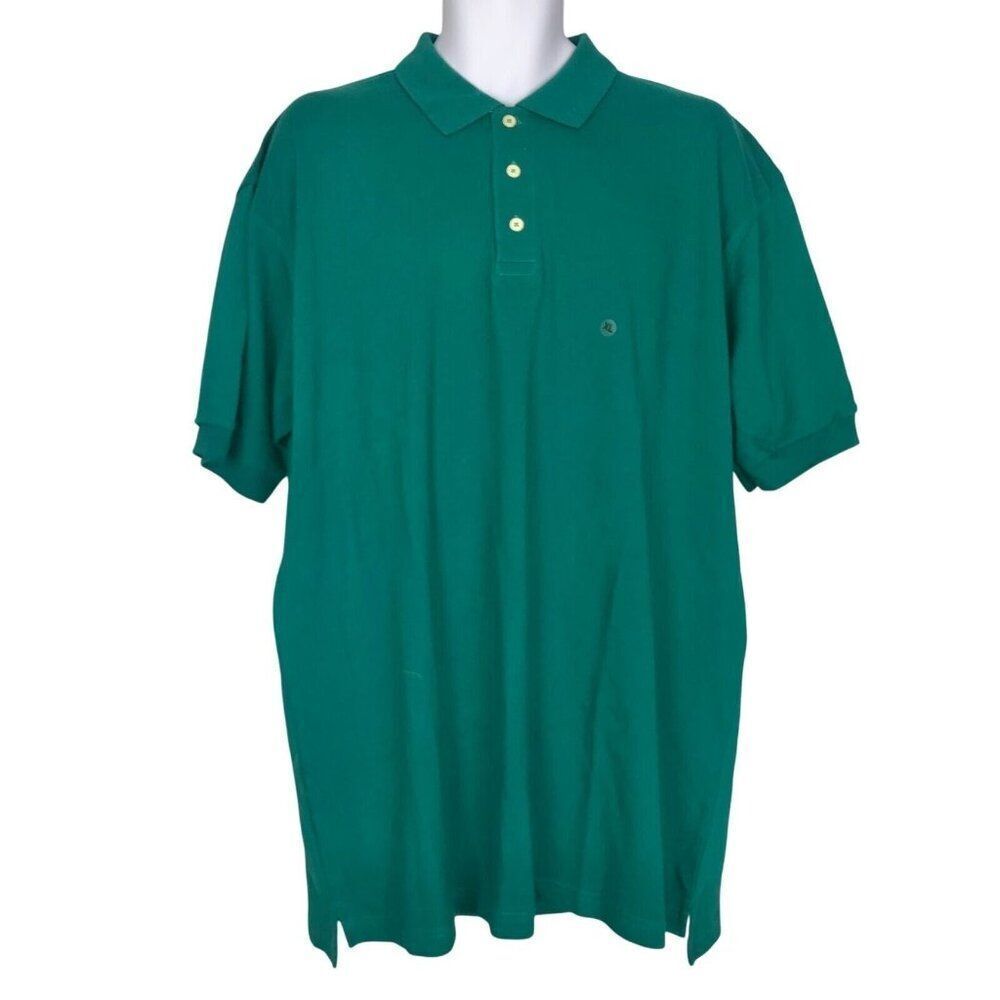 Vintage Dockers Mens  XL Green Collared Polo Short Sleeve New